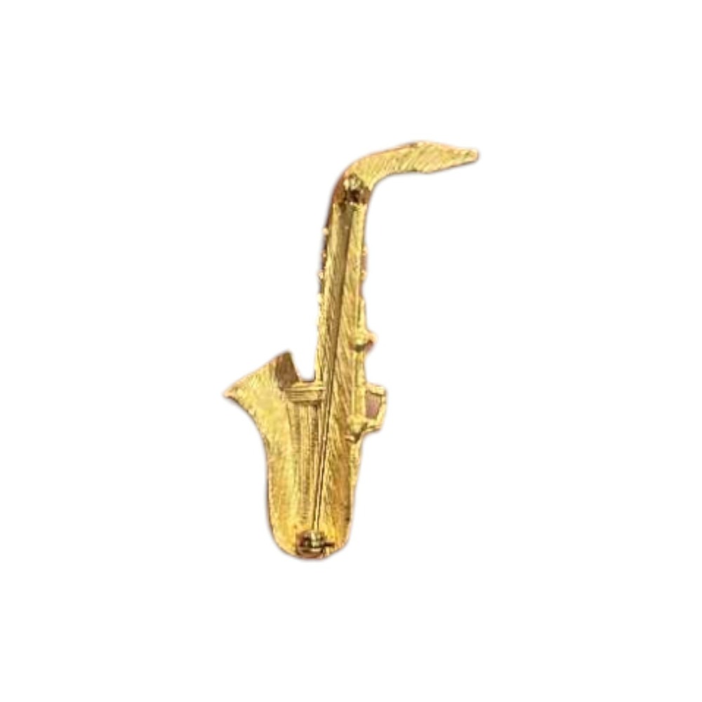 Vintage Gold Tone Saxophone Instrument Brooch Pin - Picture 2 of 2